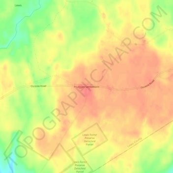 Prussian Settlement topographic map, elevation, terrain