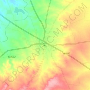 Jath topographic map, elevation, terrain