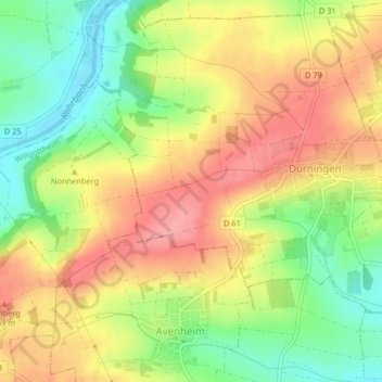 Eselweg topographic map, elevation, terrain