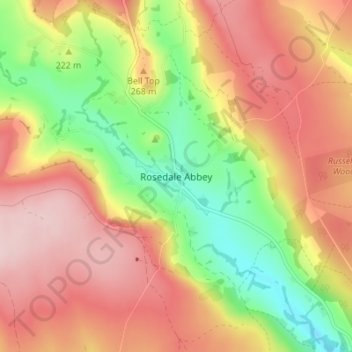 Rosedale Abbey topographic map, elevation, terrain