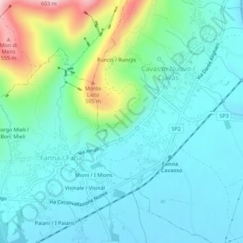 Petrucco / Petruc topographic map, elevation, terrain