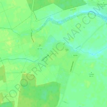 Dascălu topographic map, elevation, terrain