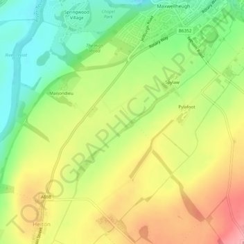 Doghill topographic map, elevation, terrain