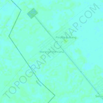 Waringin Kencana topographic map, elevation, terrain