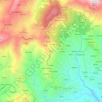 Trivero topographic map, elevation, terrain