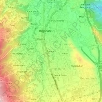 Putatan topographic map, elevation, terrain