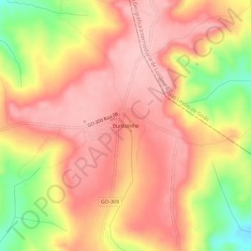 Buritizinho topographic map, elevation, terrain