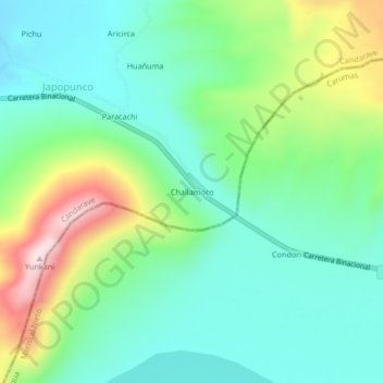 Challamoco topographic map, elevation, terrain