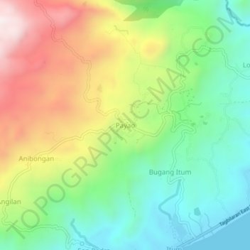 Payao topographic map, elevation, terrain