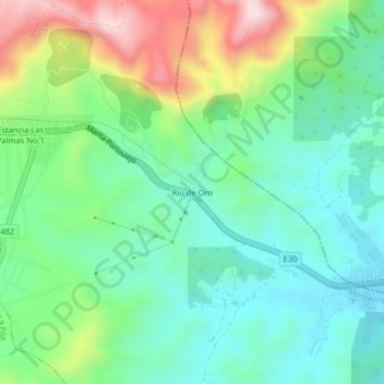 Rio de Oro topographic map, elevation, terrain