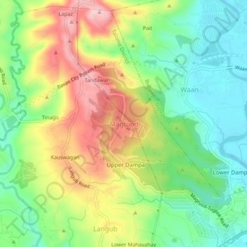 Magtuod topographic map, elevation, terrain