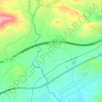 Almisera topographic map, elevation, terrain
