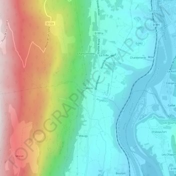 Rhémoz topographic map, elevation, terrain