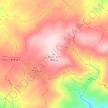 Infantado topographic map, elevation, terrain