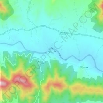 Khariv topographic map, elevation, terrain