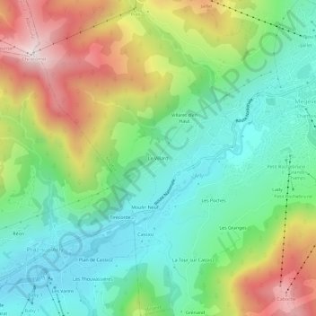 Le Villard topographic map, elevation, terrain