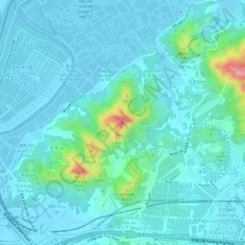 She Leng topographic map, elevation, terrain
