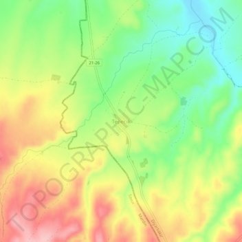 Tepecik topographic map, elevation, terrain