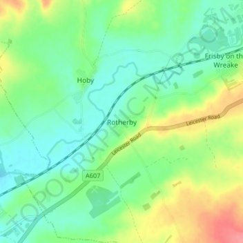 Rotherby topographic map, elevation, terrain