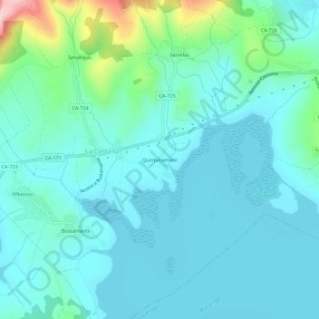 Quintanamanil topographic map, elevation, terrain