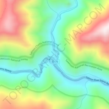 Sunbeam topographic map, elevation, terrain