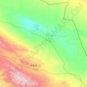 Yiwu County topographic map, elevation, terrain