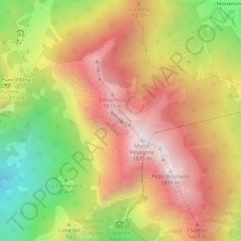 Punta Manzoni topographic map, elevation, terrain