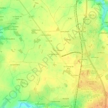La Morandière topographic map, elevation, terrain
