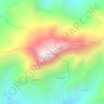 Cerro Chimayoy topographic map, elevation, terrain