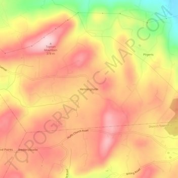 Henningsville topographic map, elevation, terrain
