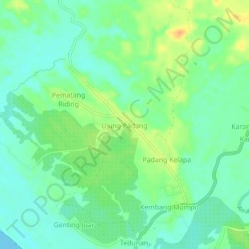 Ujung Padang topographic map, elevation, terrain