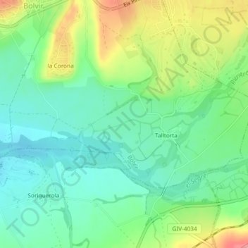 Ferreres topographic map, elevation, terrain