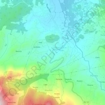 Santo André topographic map, elevation, terrain