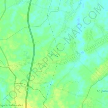 Trimurjo topographic map, elevation, terrain