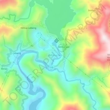 Ambuclao topographic map, elevation, terrain