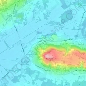 Sicard le Haut topographic map, elevation, terrain
