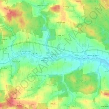 Dirnaich topographic map, elevation, terrain