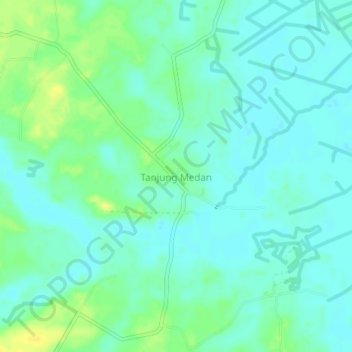 Tanjung Medan topographic map, elevation, terrain
