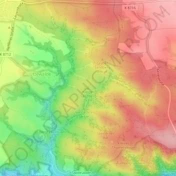 Kleiner Sandberg topographic map, elevation, terrain