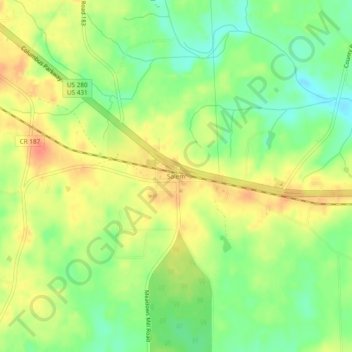 Salem topographic map, elevation, terrain