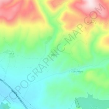 Beden topographic map, elevation, terrain