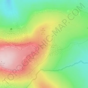 Black Dub topographic map, elevation, terrain