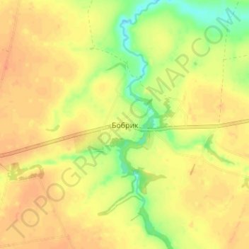 Bobryk topographic map, elevation, terrain