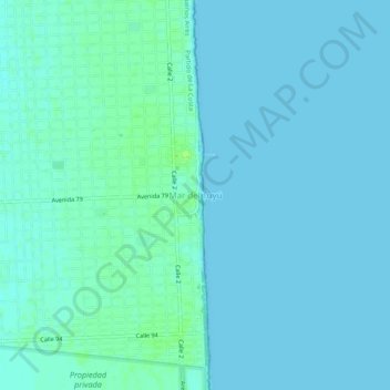 Mar del Tuyú topographic map, elevation, terrain