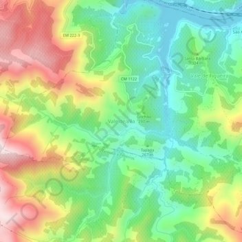 Vale de Vila topographic map, elevation, terrain