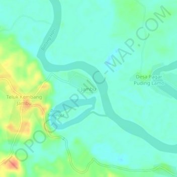 Jambu topographic map, elevation, terrain