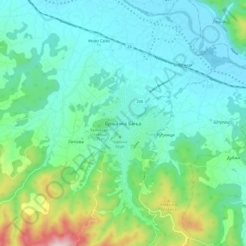 Vrnjacka Banja topographic map, elevation, terrain