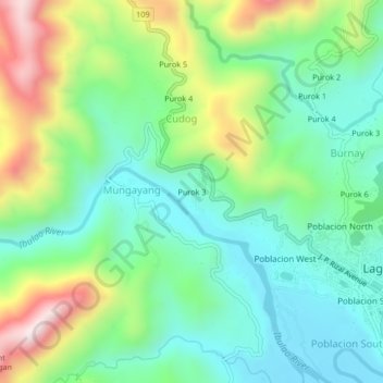 Purok 3 topographic map, elevation, terrain