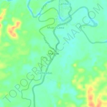 Teluk Siwo topographic map, elevation, terrain