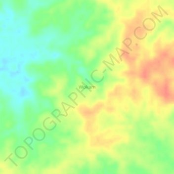Wokam topographic map, elevation, terrain